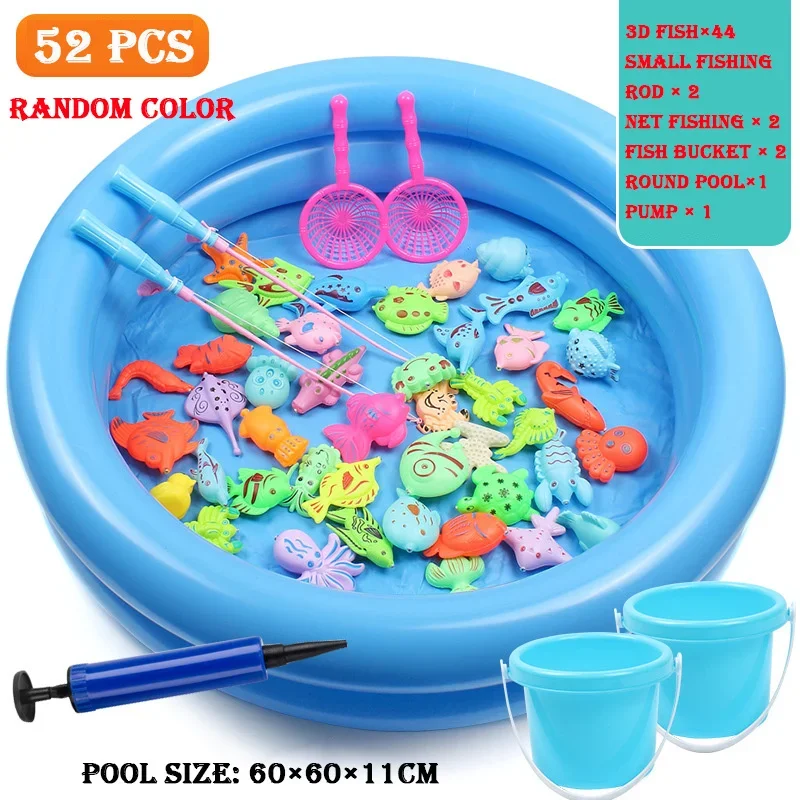 Fishing Children Boy 3D Girl Magnetic Toy Set Suit Magnetic Play Water Baby Toys Fish Square Round Hot Sale Gift for Kids