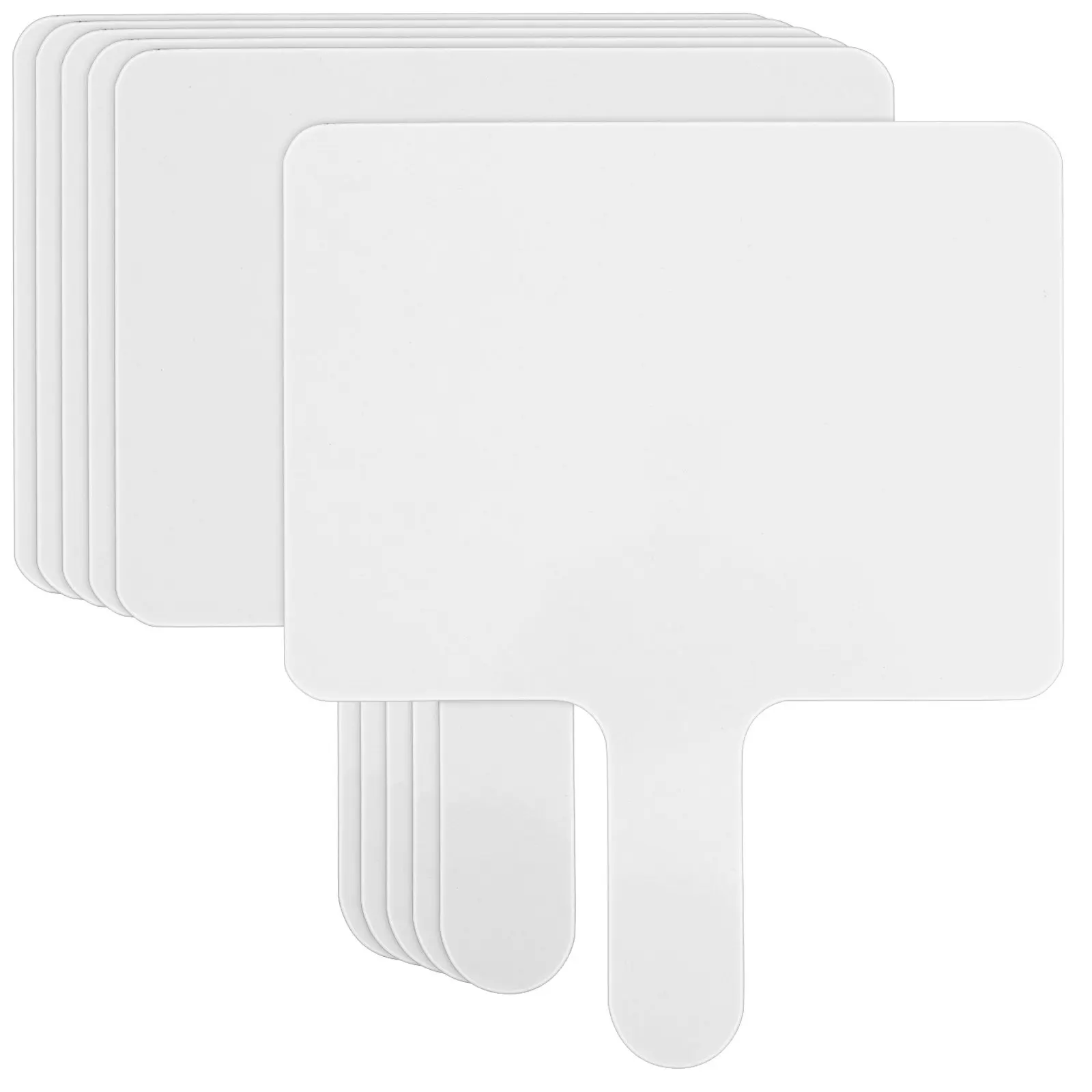 6Pcs Portable Wooden Double-Sided Handheld Whiteboards Reusable Dry Erase Boards for Student Classroom Voting Paddle Small