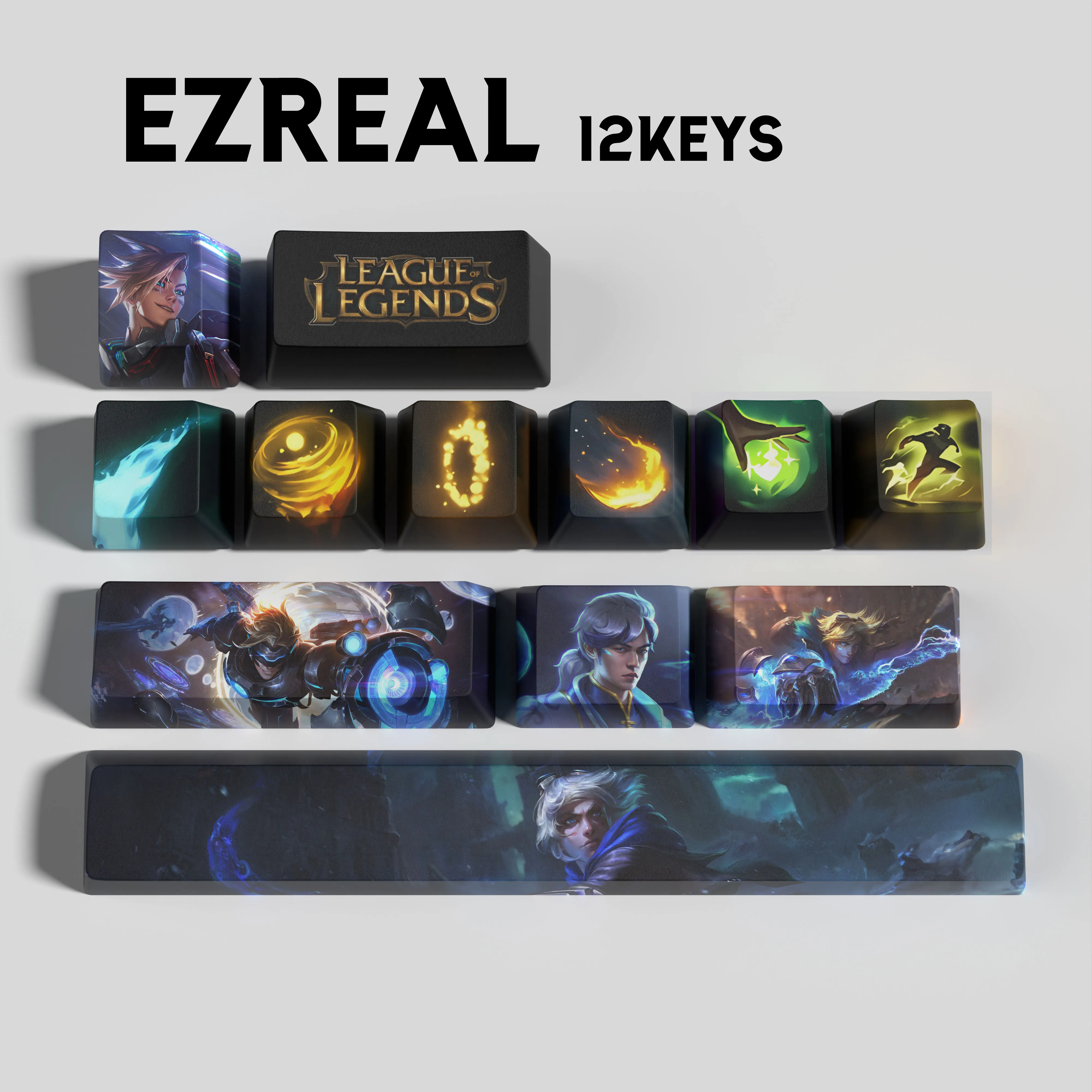 ezreal keycaps League of Legends ezreal keycaps  game keycaps OEM Profile 12keys PBT dye sub keycaps