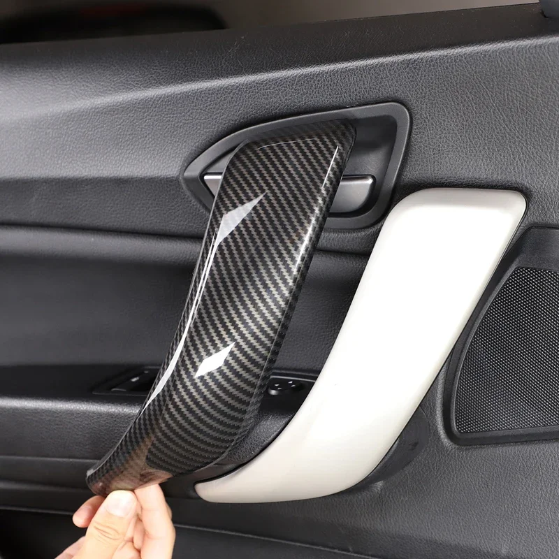 ABS Carbon Fiber Car Interior Door Pull Handle Cover Trim For BMW 1 2 Series F20 F21 F22 F23 2012-2018 Auto Accessories