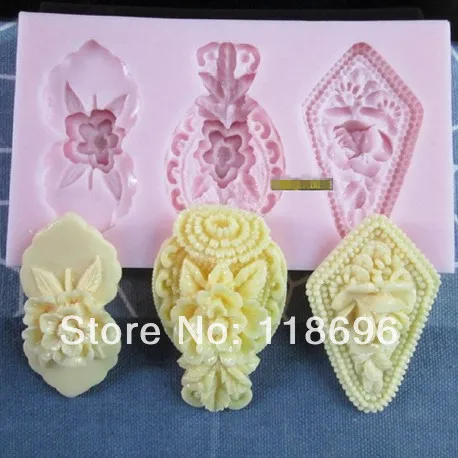 

PRZY 2014 New Flowers plaque mold fondant Cake decoration molds 100% Food grade material chocolate molds No.si387