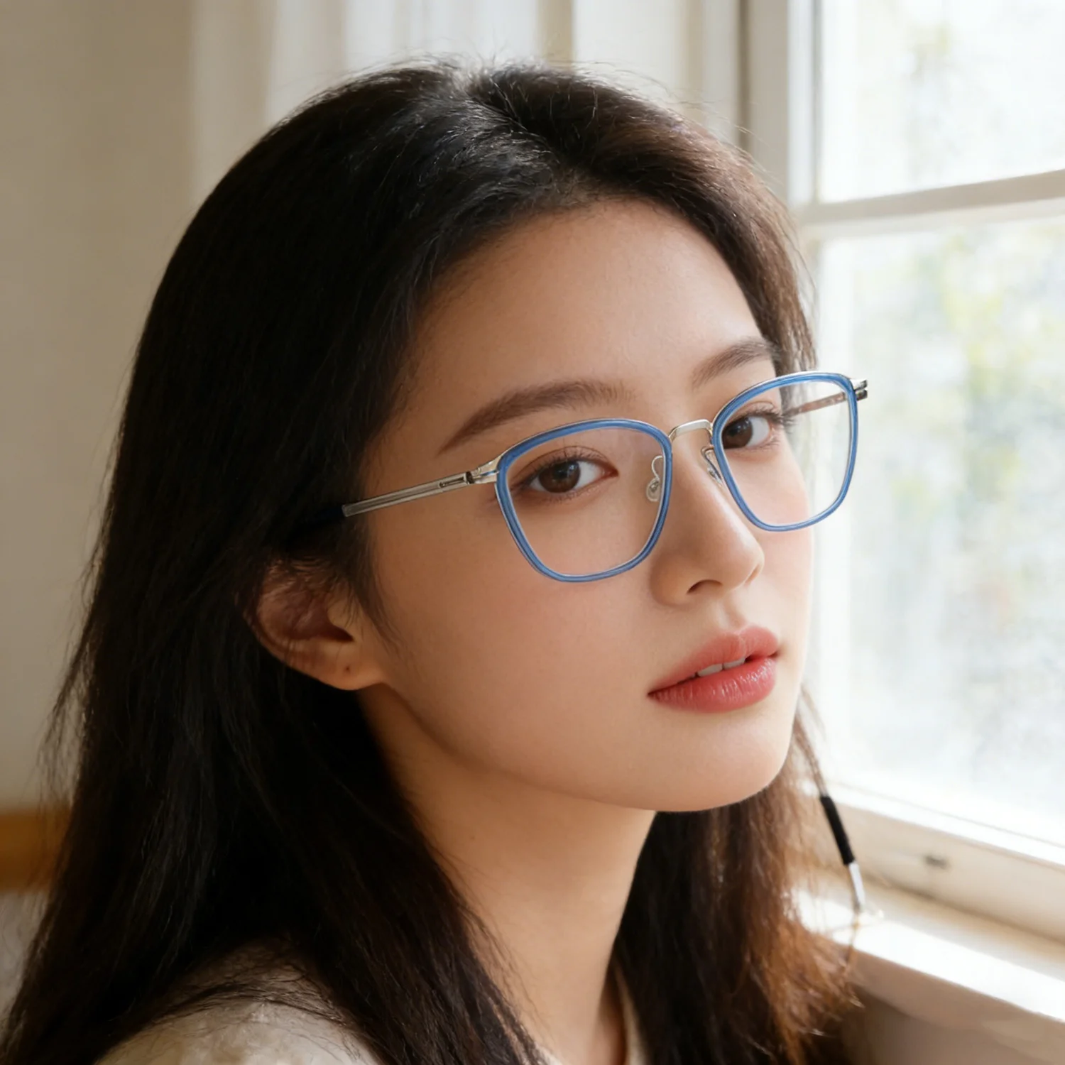 Men Square Screwless Titanium Glasses Frame V467-D Handmade Acetate Ring Light Weight Eyeglasses Spectacle Nordic luxury Gafa