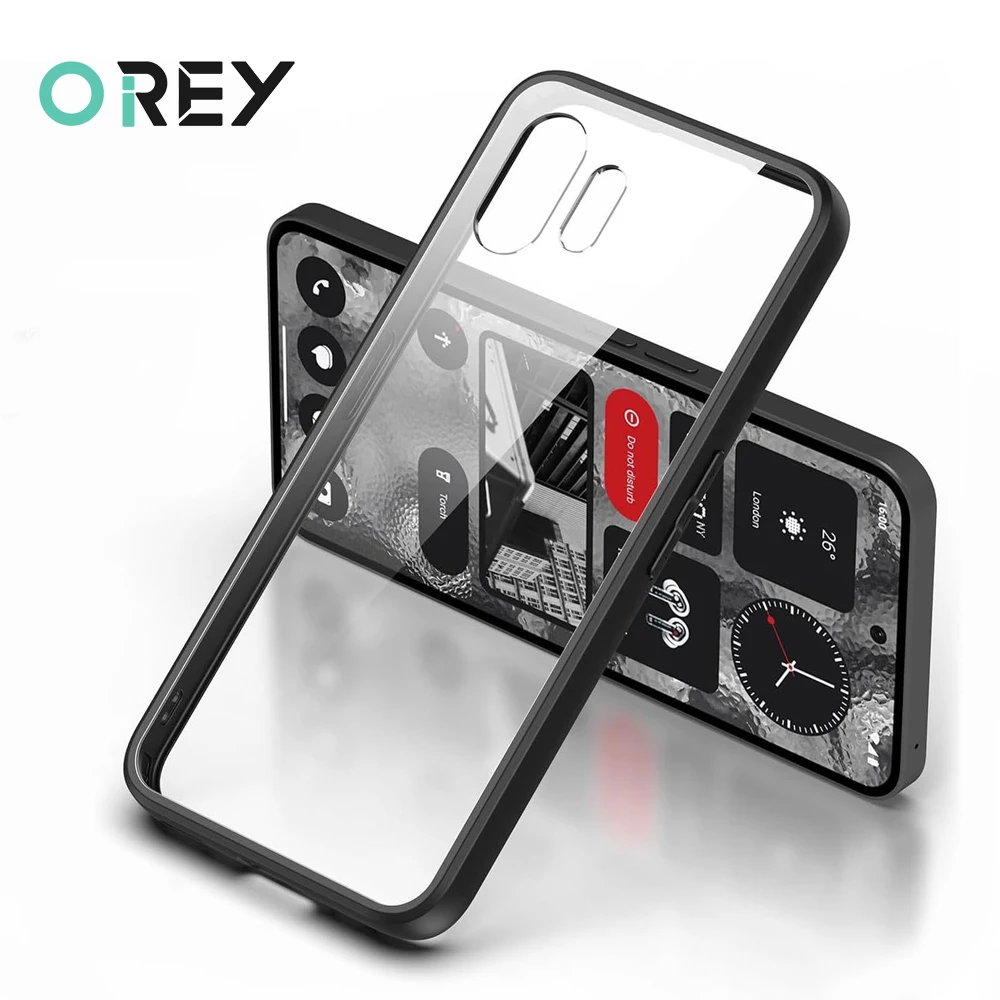 Mobile Phone Cover Case For Nothing Phone 2 Black Shockproof Cell Case For Nothing Phone2 Two Protection Cover Tempered Glass
