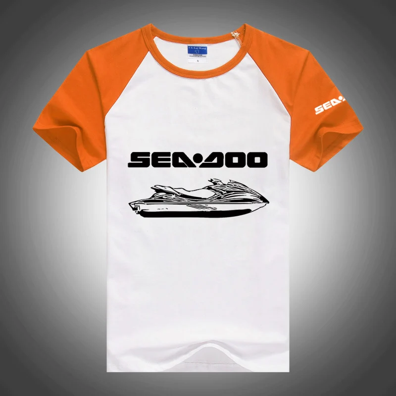 Sea Doo Seadoo Moto 2024 Men New Summer Color Matching Short Sleeve Comfortable Breathable Round Short Sleeve T-shirt Tops