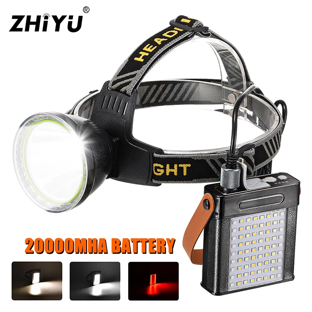 

Ultra Power LED Headlamp Type-C Rechargeable 8 Modes 20000Mah Head light Torch With Power Bank Working Camping Fishing Lantern