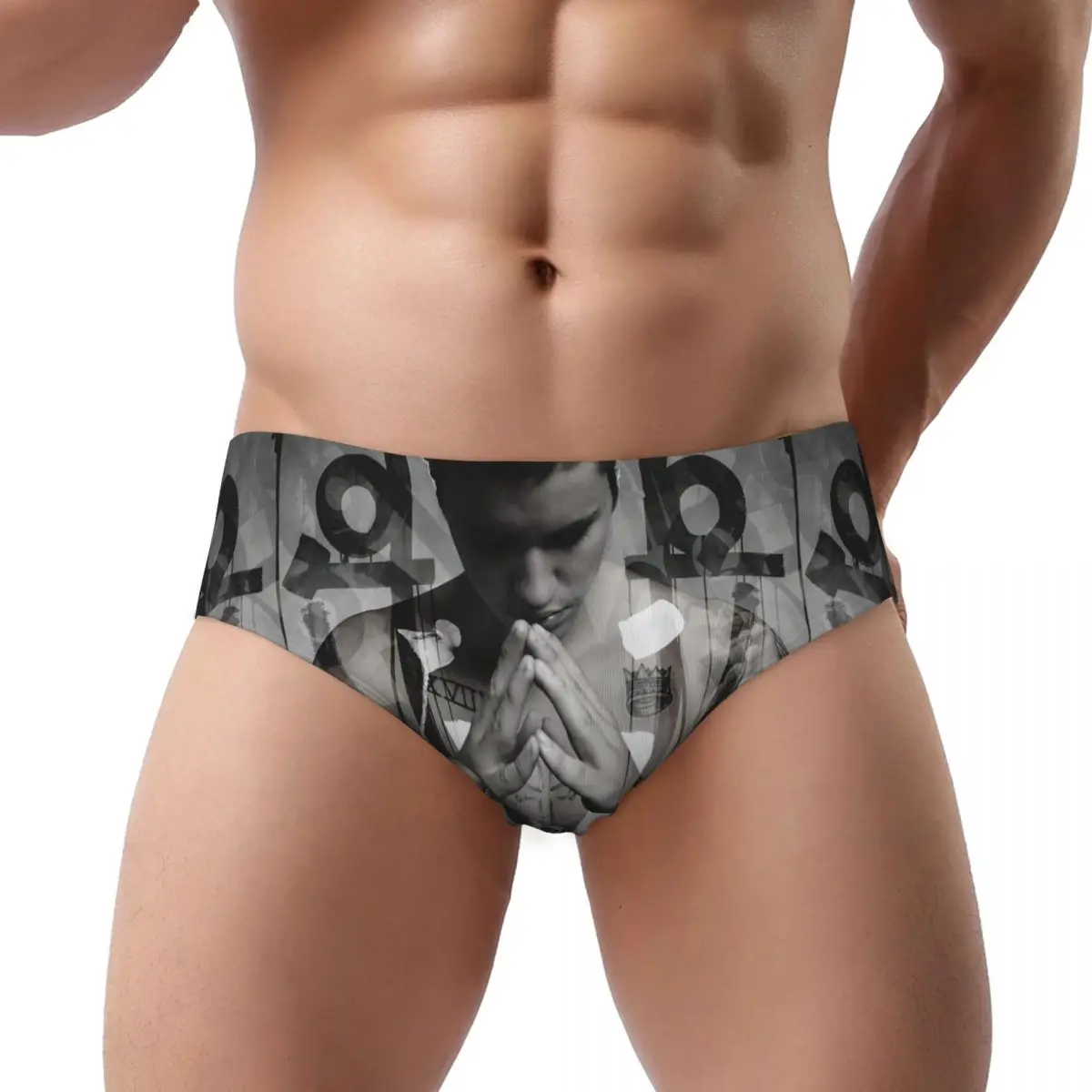 

Мужские трусы для музыкальной певицы Джастина Бибера на заказ, дышащие трусы, нижнее белье