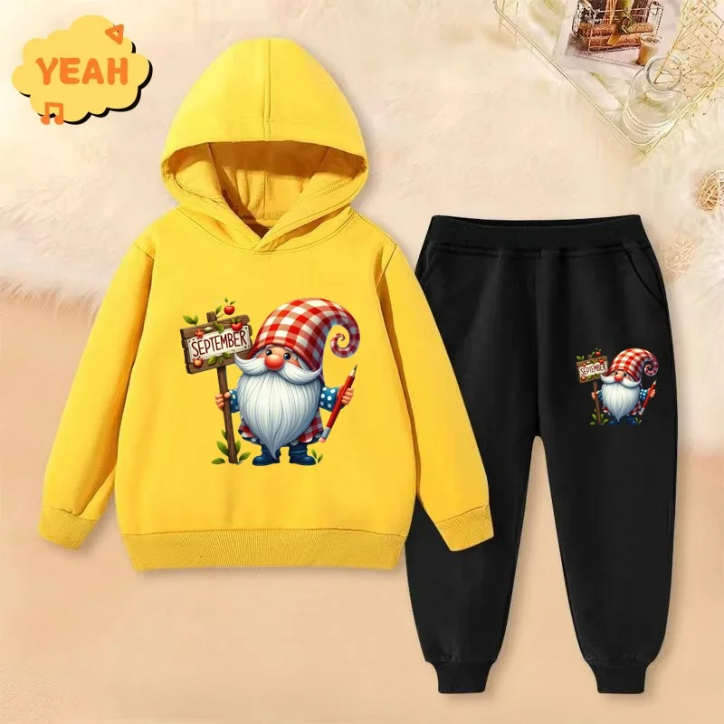 Autumn/Winter Christmas Anime Trendy Fashion Versatile Casual Men's and Women's Middle aged Children's Long sleeved Hoodie Set