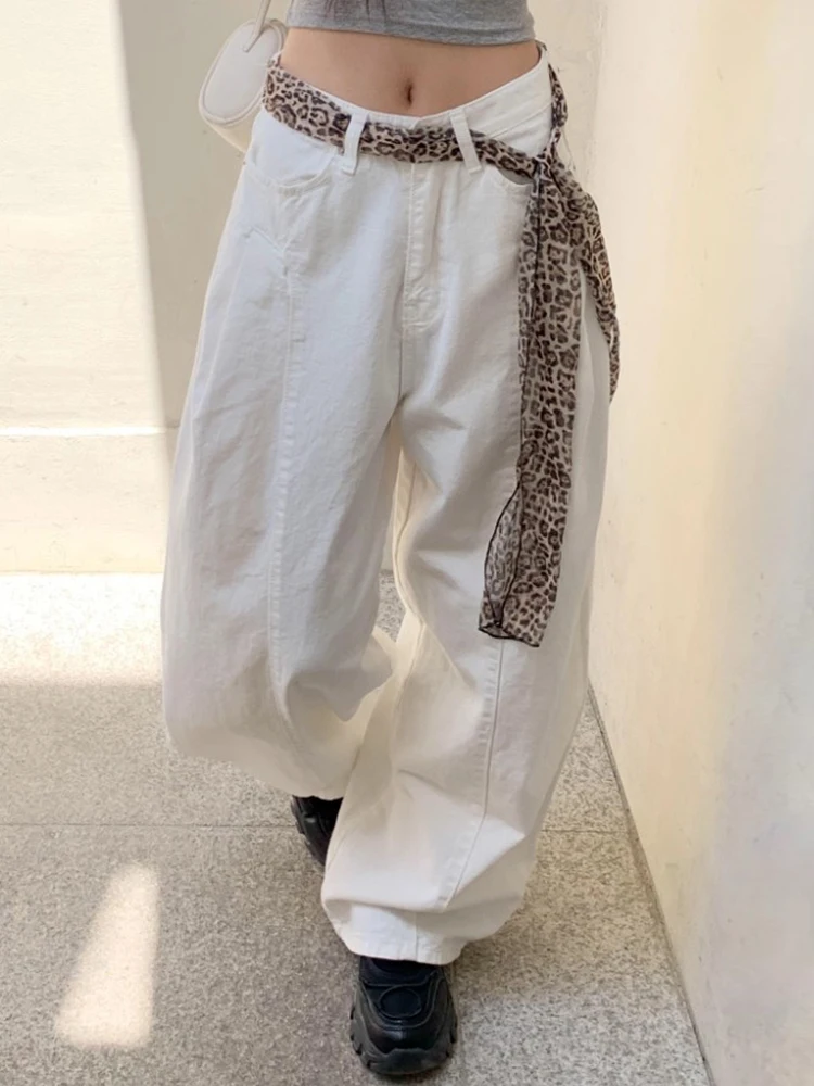 

Chic High Waist Wide Leg Knife Folded Hem Denim Pants Women's Autumn New Style Pure Color Versatile Fashionable Trousers