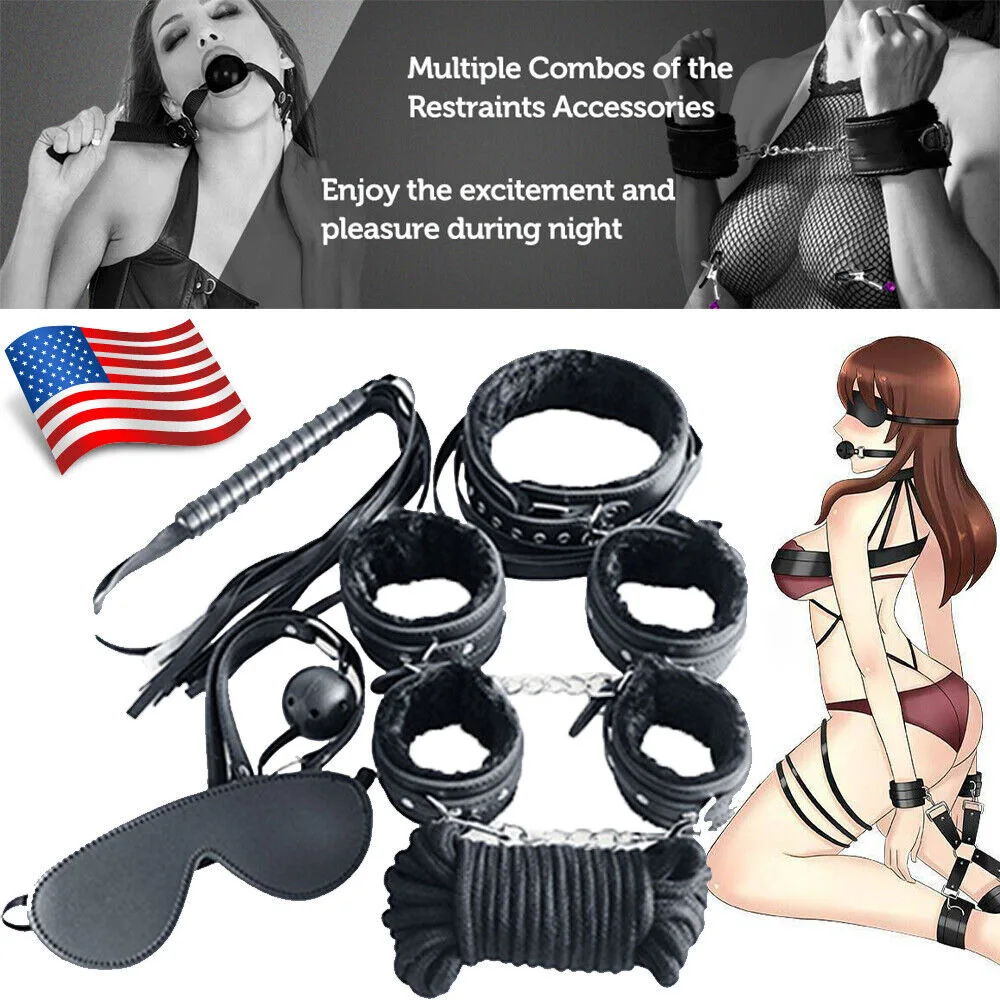 7 PCS Set Bondage Kit Flirt Toys BDSM Slave Restraint Erotic Sex Couple Love Toy