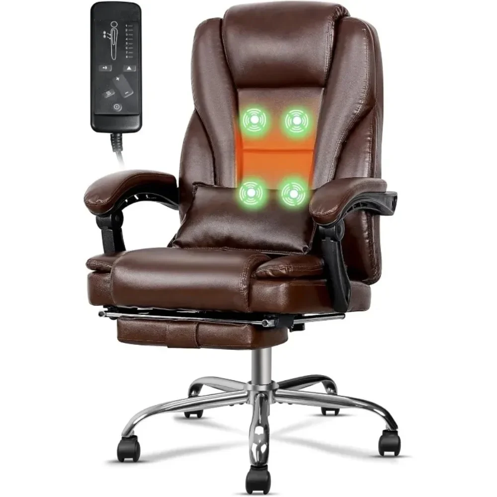 

Ergonomic Office Chair with Heat and Massage, Massage Office Chair with Footrest, Wheels, Lumbar Support, Big and Tall Reclining