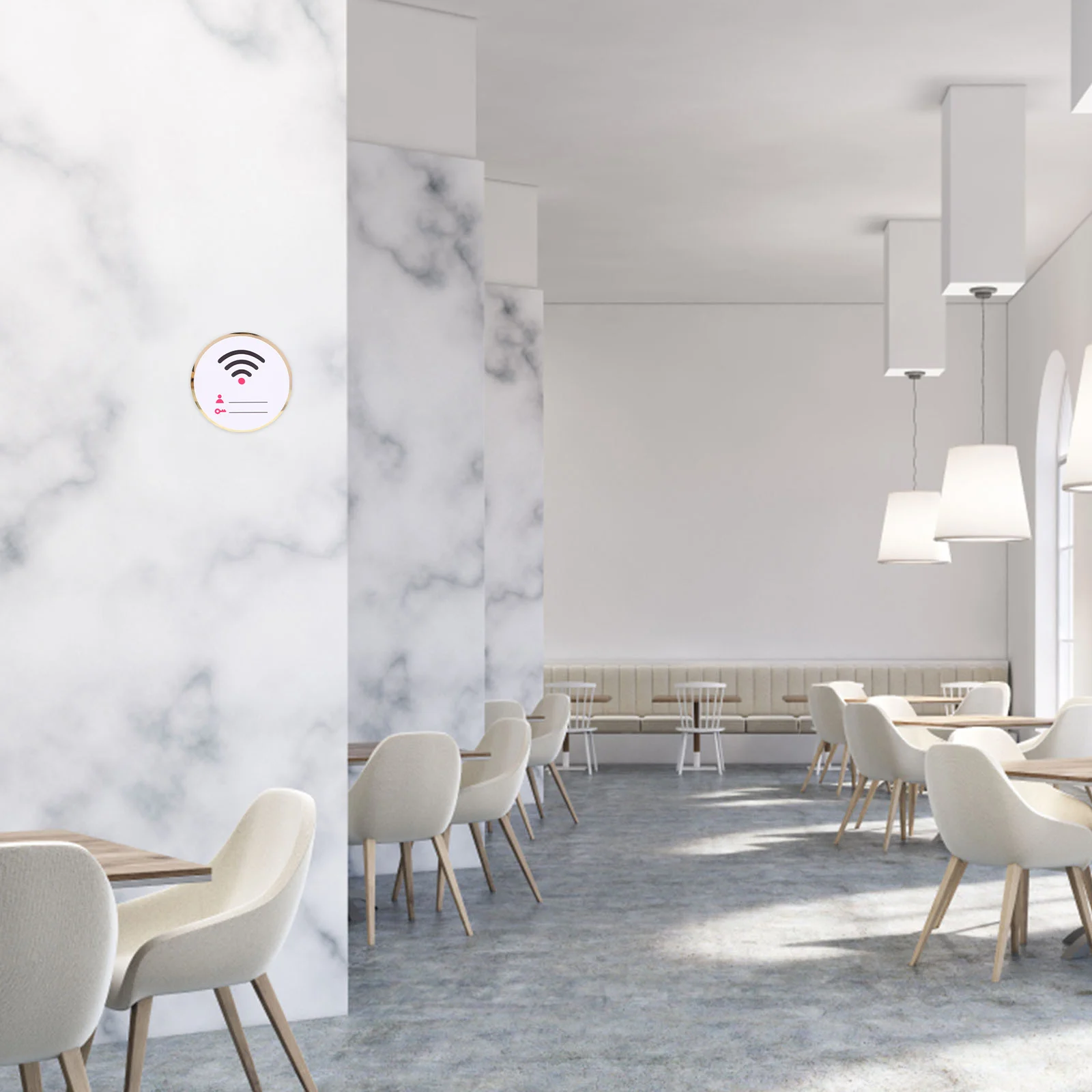 

WiFi Password Sign Round Acrylic Durable WiFi Sign for Hotel Restaurant Cafe Office Wireless Network Acrylic Reminder