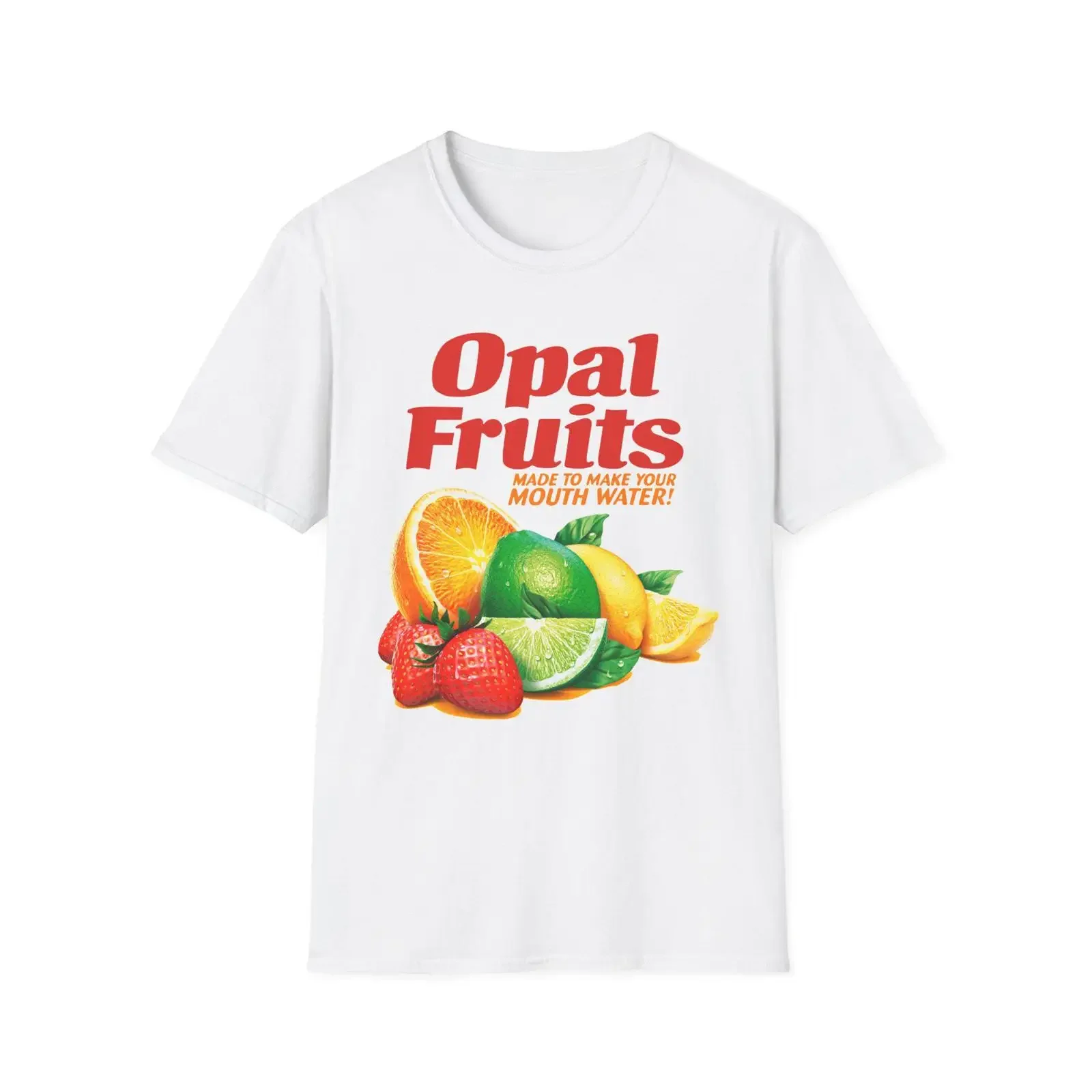 Opal Fruits T Shirt Retro 80s Sweet Nostalgia  vintage Washed Stretched homme Unisex Top For Everyday Wear Stylish fashion