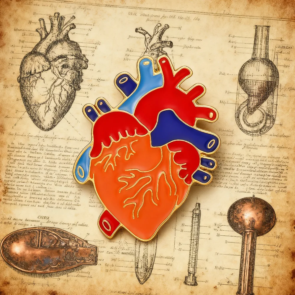 Hanreshe Medical Anatomy Heart Enamel Brooch Pin Biology Badge for Doctor Nurse