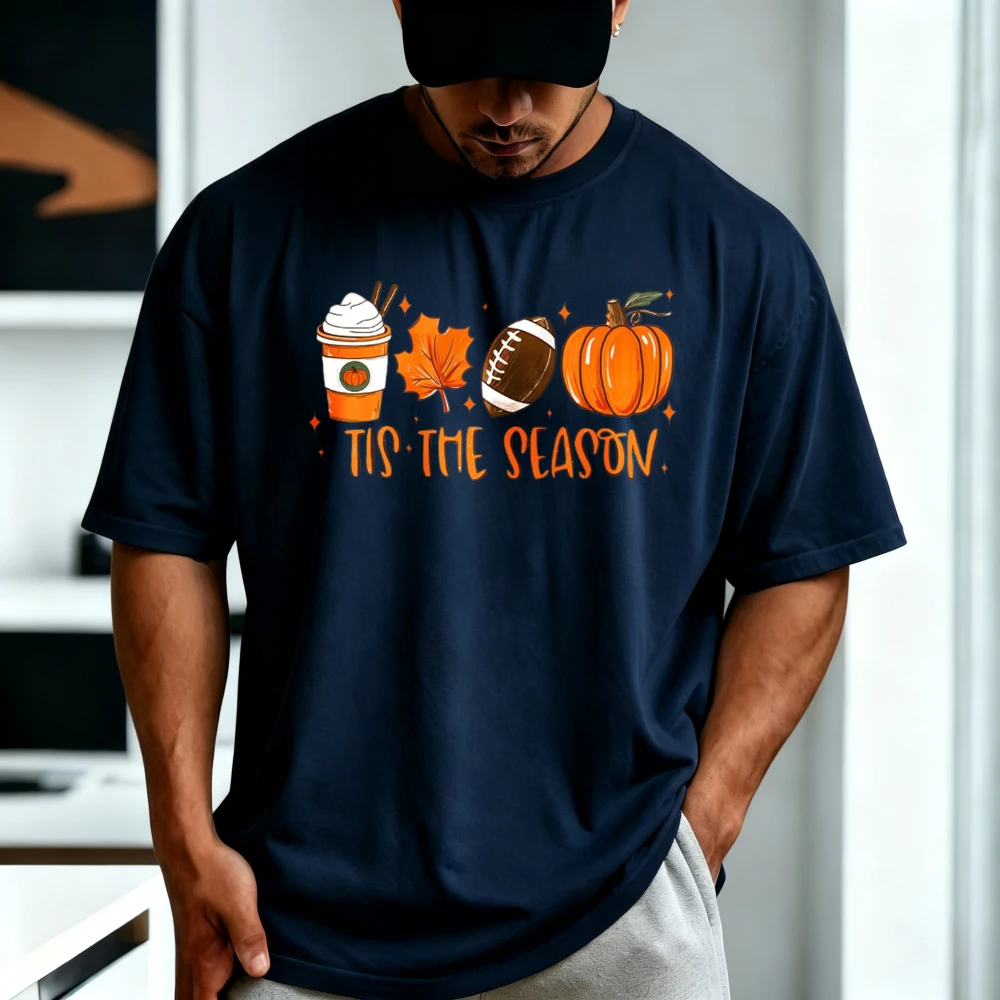 Halloween Cute Coffee Maple Leaf Pumpkin TShirts Autumn and Winter Casual Fashion Loose Harajuku Man Women Cotton Clothing