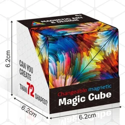 Cubo Mágico Magnético Mutável para Crianças, 3D Flip Puzzle, Anti Stress, Brinquedo Fidget Geométrico, Novo