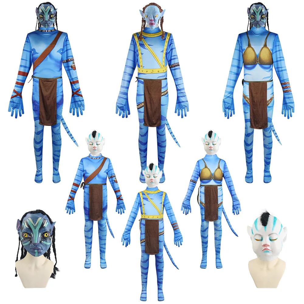 Avatar Costume for Kids Cosplay Alien Children Boy and Girl Avatar The Way of Water Christmas Halloween and Masquerade Party