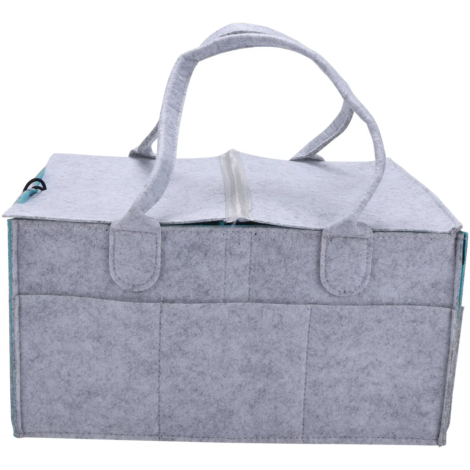 

B05B-Foldable Felt Baby Diaper Caddy Organiser Removable Lid Storage Bag Kid Toys Portable Bag Box For Car Travel Changing Table