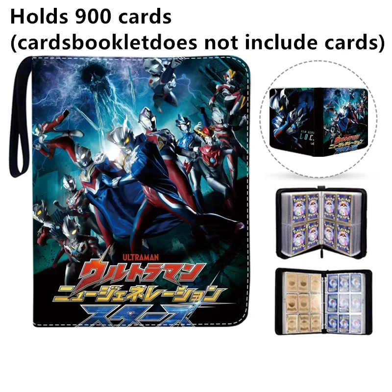 400pcs/900pcs Ultraman Card Album Book Folder Ultraman Arc Blazar Collections Zipper Double Pocket Zipper Card Binder Holder