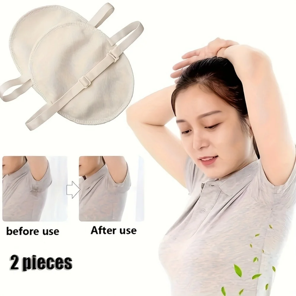 1 Pair of Washable Underarm Sweat Pads, Armpit Sweat Protection Covers, Suitable for Use under Clothing, Reusable
