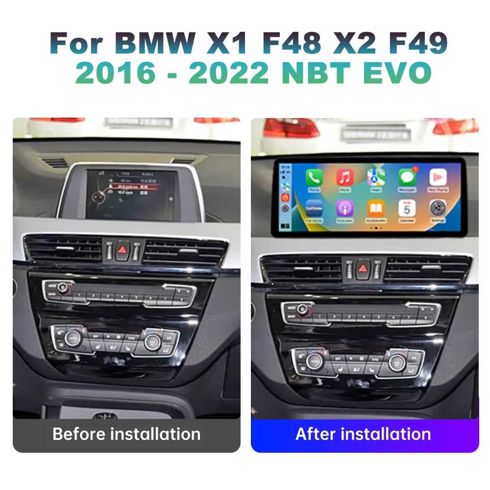 Android 16 for BMW X1 F48 X2 F49 2016 - 2022 NBT EVO System GPS Navi WiFi BT 4G Car Radio Multimedia Player HD Touch Screen DSP