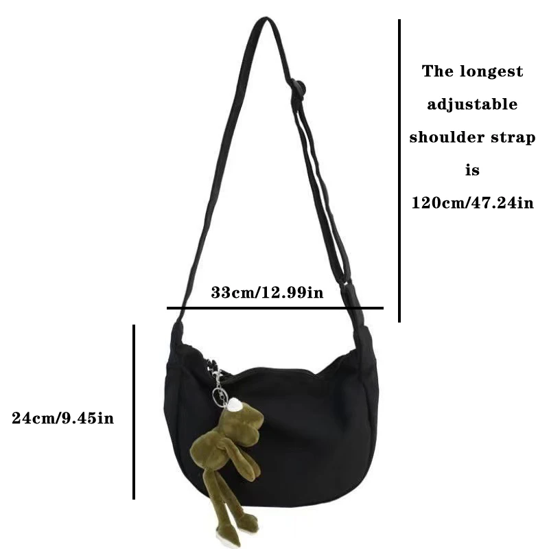 Canvas Messenger Bag Girls Women's New Trendy Dumpling Bag Lightweight Small Shoulder Bag Armpit Bag Simple Shoulder Leisure Bag