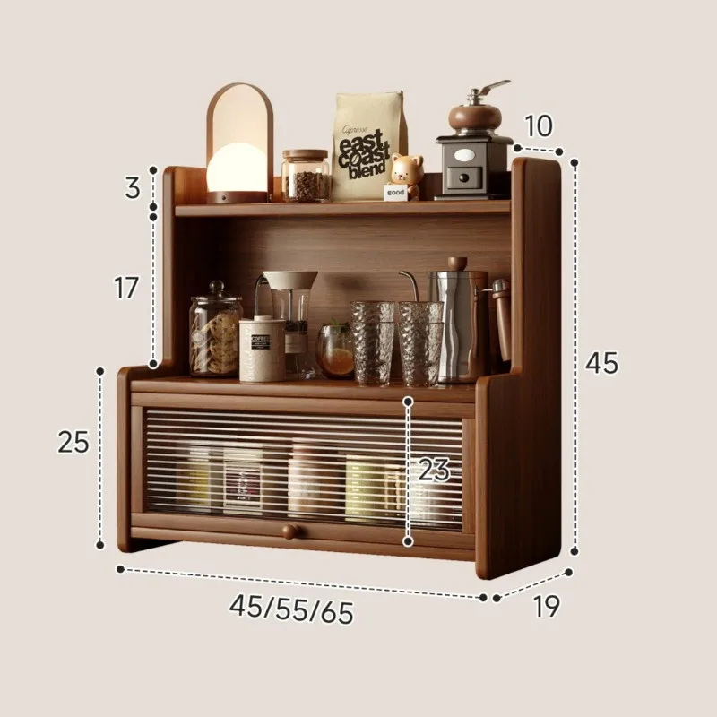 Display Utensils Kitchen Gadgets Spices Countertop Cool Wooden Storage Shelves Coffee Tea Bags Rangement Home Accessories
