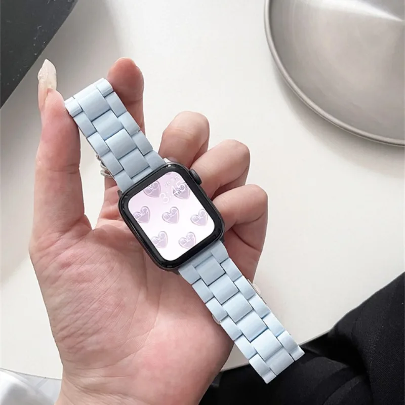 

Ремешок акриловый для Apple Watch band 3, карамельный браслет для iwatch band 3 44 мм 40 мм 41 мм 45 мм, Series 8 49 мм 7 6 5 4 42 мм 38 мм