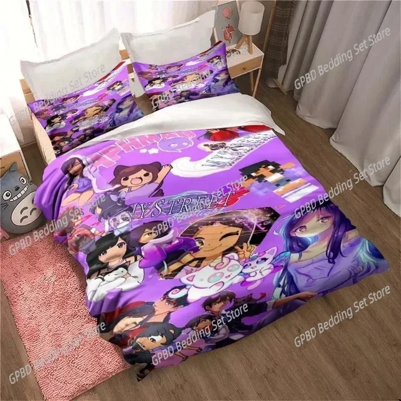 

3D Print Kawaii Cartoon Aphmau Bedding Set Single Twin Double Queen King Cal King Size Bed Linen Set