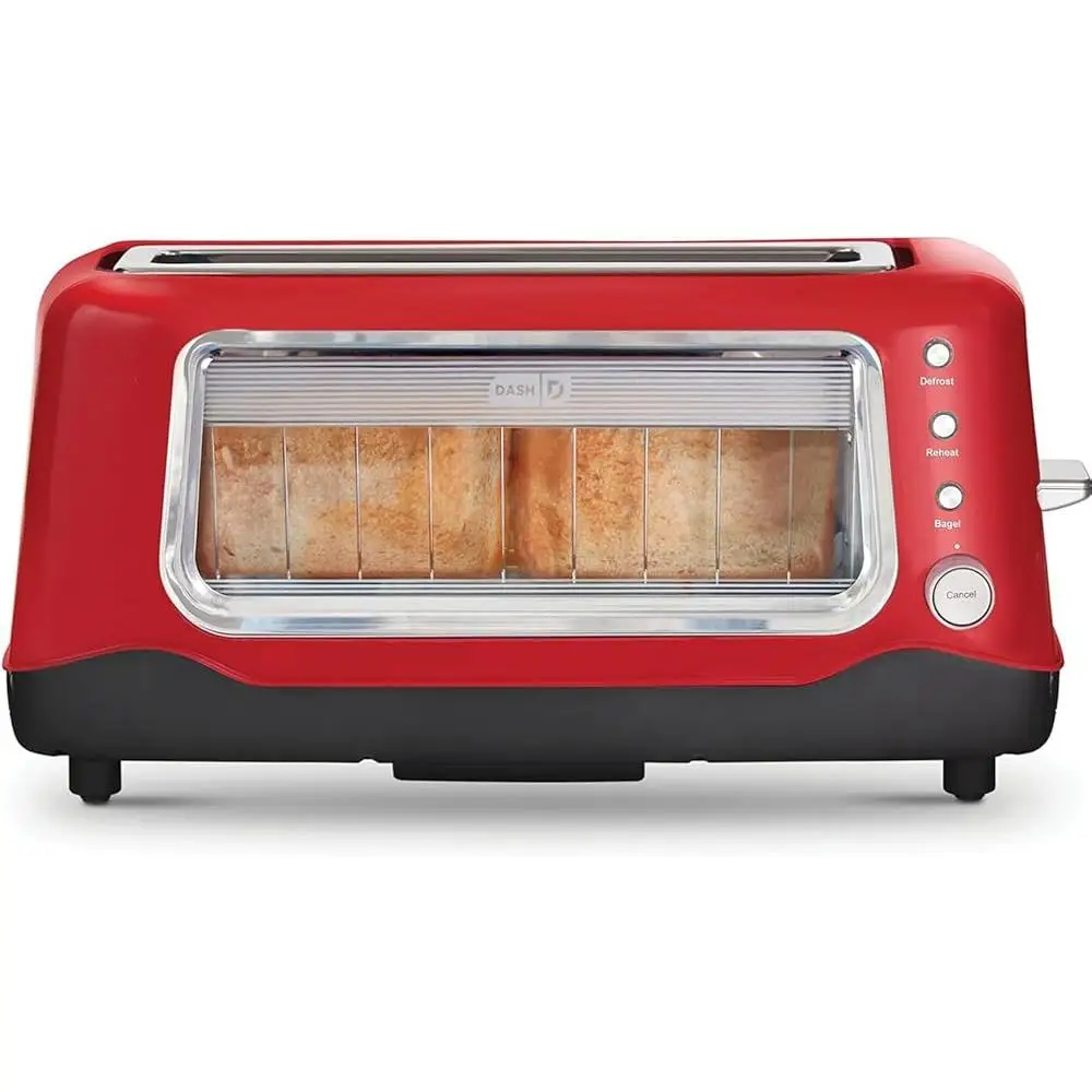Extra Wide Slot Toaster Clear View Window 7 Browning Settings One Touch Defrost Auto Shut Off Compact Design Easy Clean