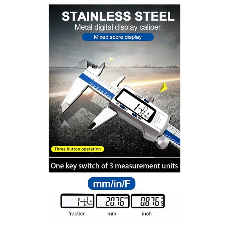 BOFO Et52 Stainless Steel Caliper 150Mm 6 Inches Measuring Instrument Electronic Display Vernier Caliper Micrometer