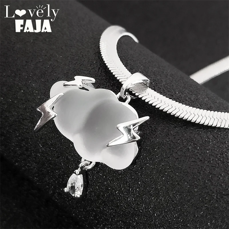 Y2K Floating Cloud Lightning Crystal Raindrop Kpop Choker Necklaces Stainless Steel Necklace EMO Women Jewelry Gift NGG6626-8S03