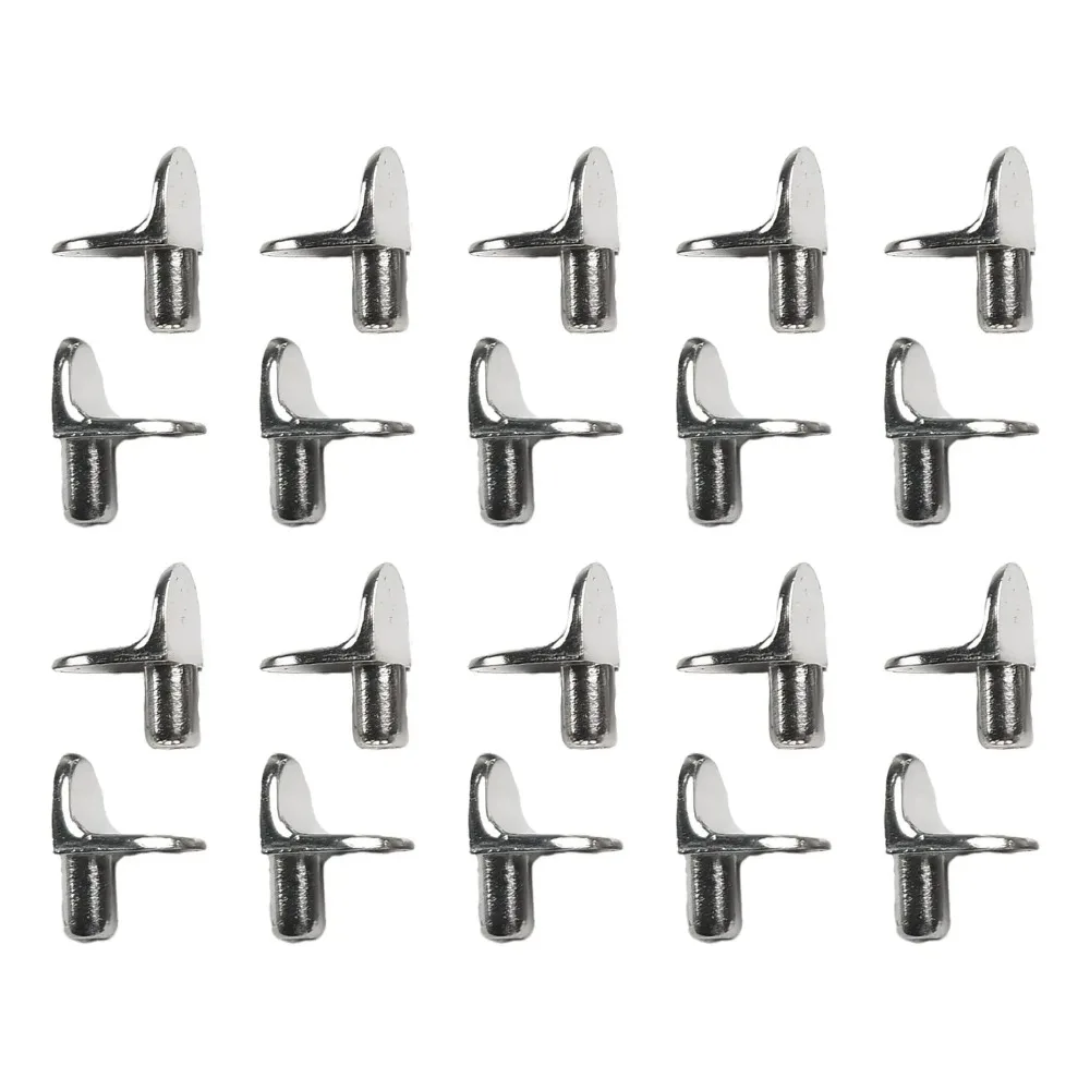 20Pcs Metal Shelf Support Studs – 5mm Shelf Brackets for Cabinet Cupboard Wardrobe Glass Shelf Fixing Pins