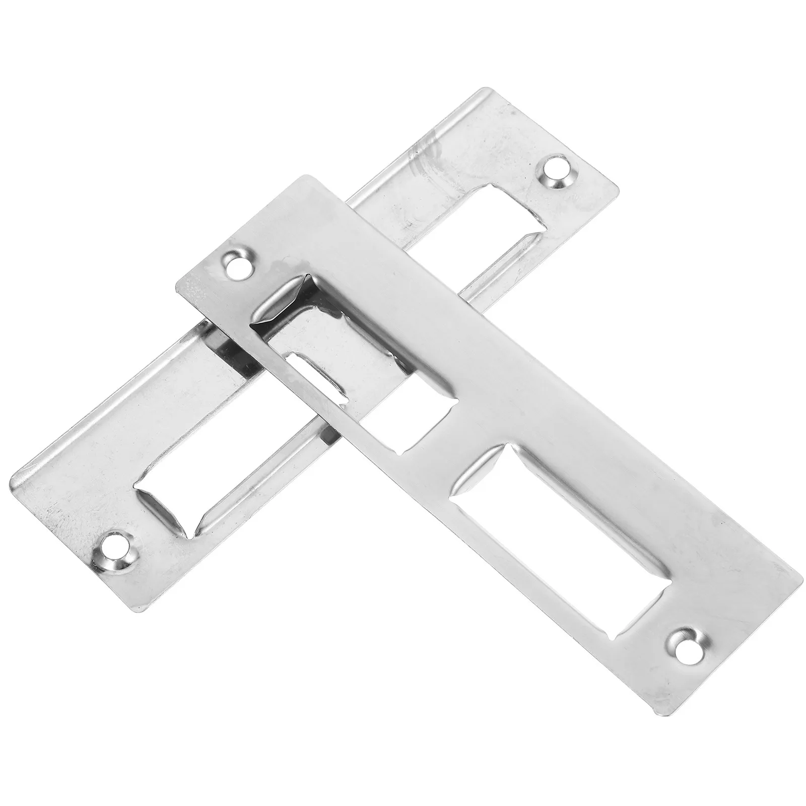 

2Sets Door Lock Strike Plates Iron Metal Strike Plate for Wooden Doors Security Deadbolt Reinforcement Front Door Latch Plate