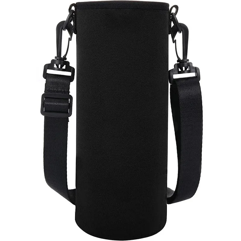 Portable Water Bottle Insulated Neoprene Holder Pouch Bag  750ML/1000ML/1500ML Travel Thermos Cup Cover With Adjustable Strap