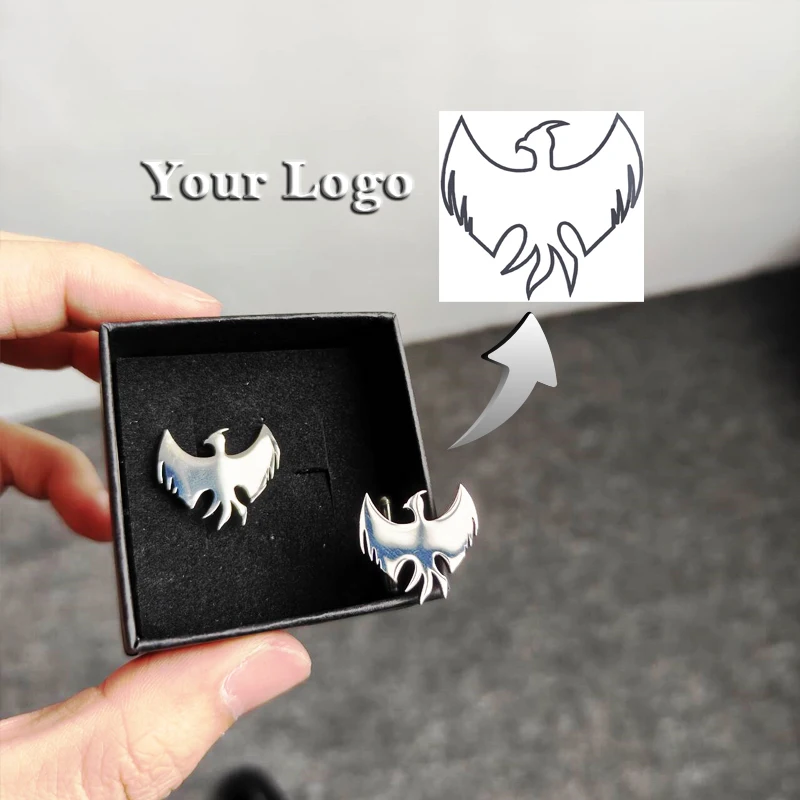 Custom 2pcs Logo Cufflinks Customized Patterned Cufflinks 304 Stainless Steel Men's Suit Fashion Jewelry Personalized Groom Gift