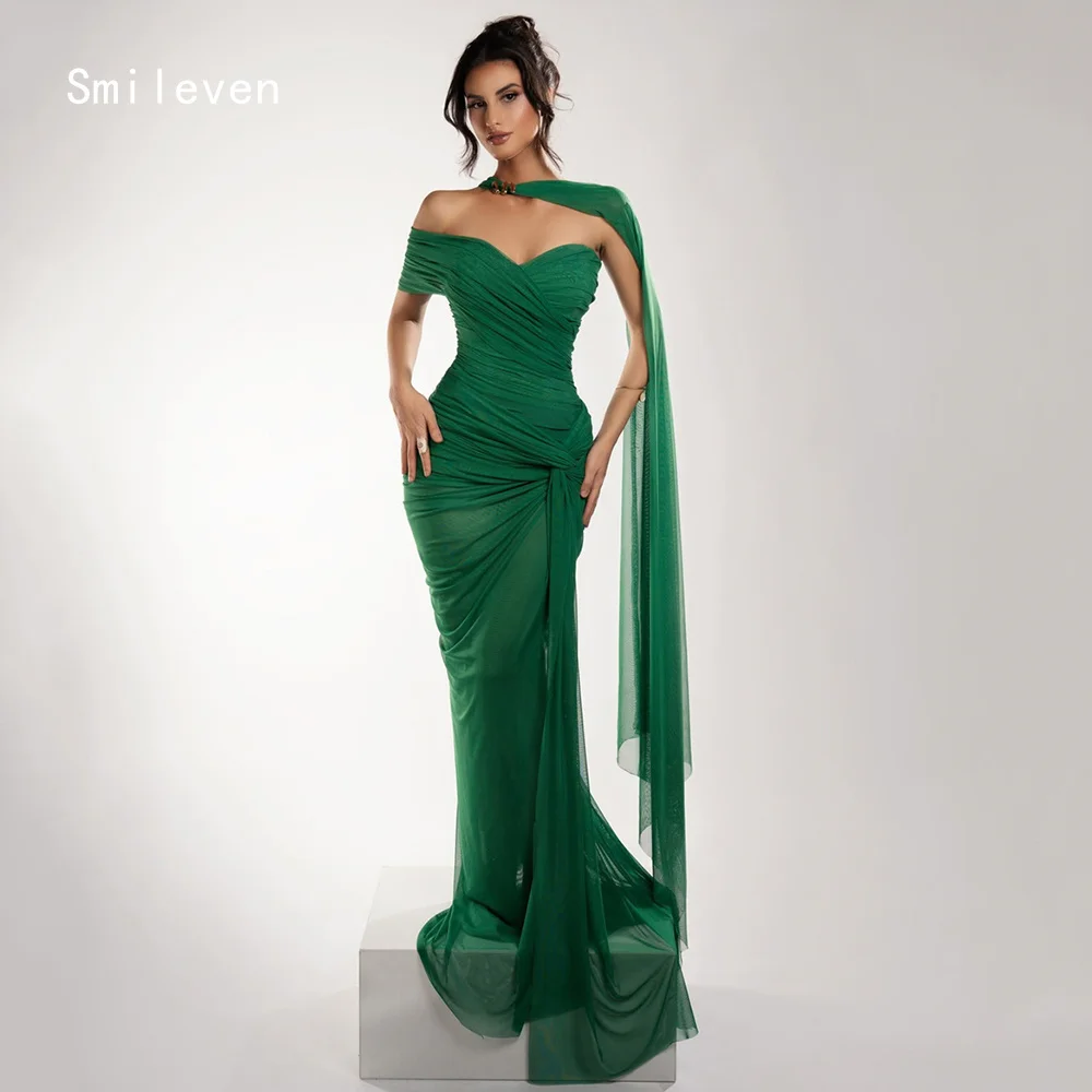 

Smileven Luxury Green Mermaid Prom Dress Sweetheart Evening Gowns One Shoulder Formal Occasion Dress Customized 2026