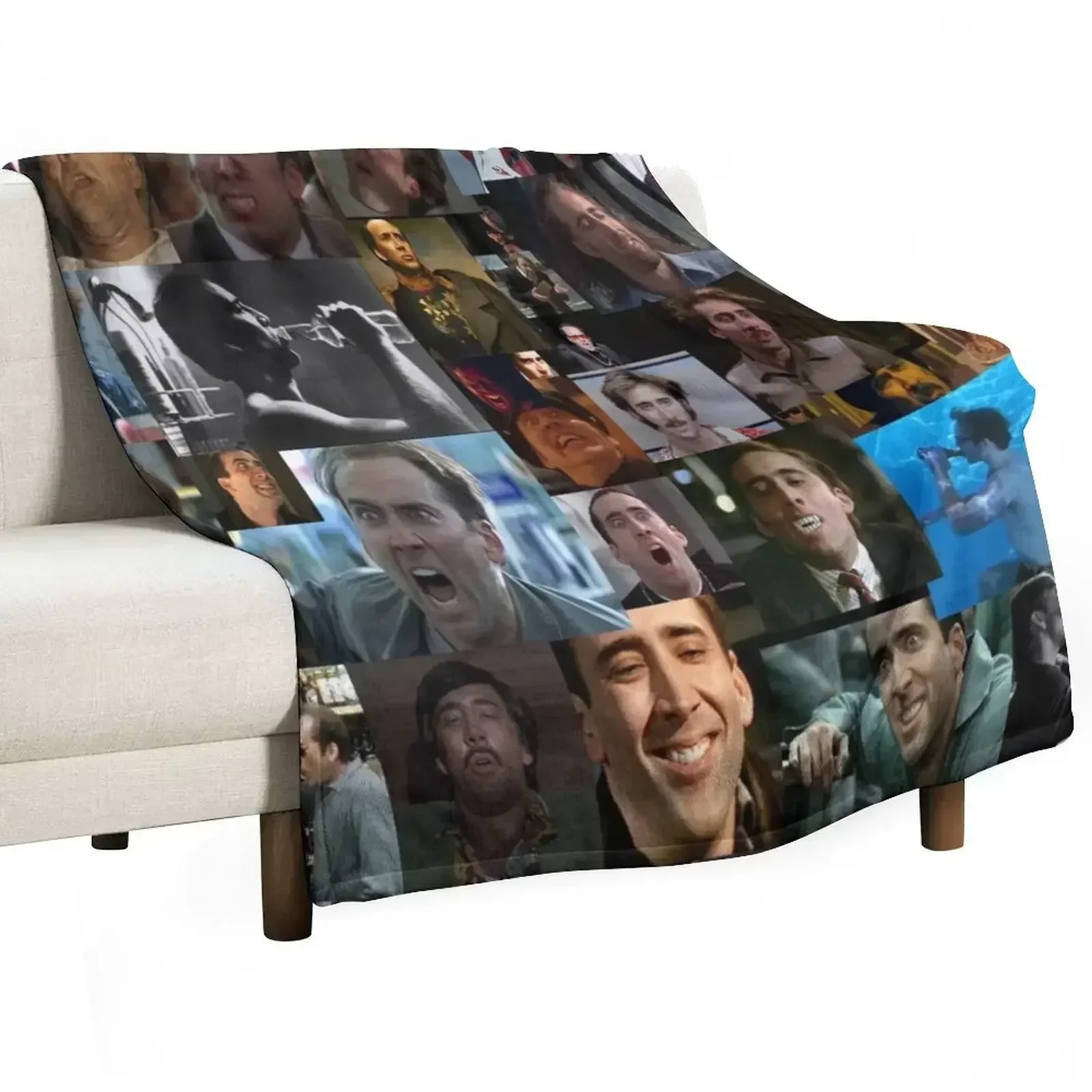 

Nicolas Cage Pattern - Nicholas Cage - Nick Cage Nic Throw Blanket Soft Beds Decorative Throw Flannels warm for winter Blankets