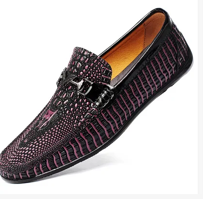 British Style Man Loafers Fashion Slip on Men Leather Casual Party Shoes Breathable Men Driving Shoes Soft Soled Men Moccasins