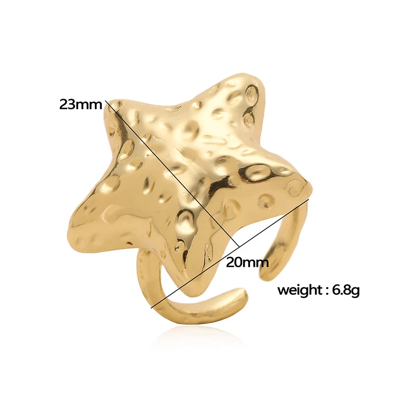 HECHENG، افتتاح حلقة معدنية قابلة للتعديل نمط القلب القمر للجنسين زوجين خواتم جو بسيط 1 قطعة