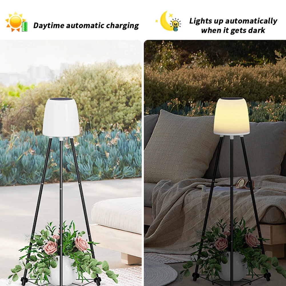 Solar Powered Street Lights, Metal Solar Floor Lights Outdoor With Plant Stands, Solar Lantern For Garden Yard Pathway Driveway