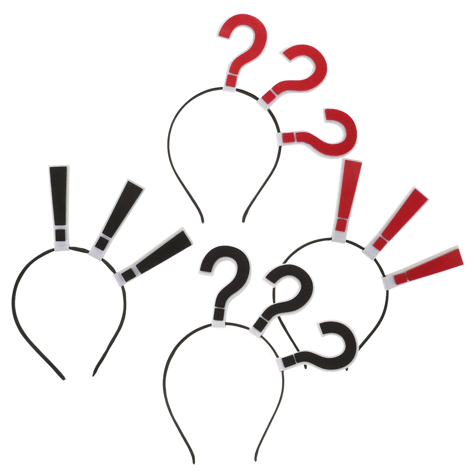 

4pcs Question Mark Headb Yellow Hair Accessories Non Slip Party Decorations Novelty Punctuation Selfie Props Halloween