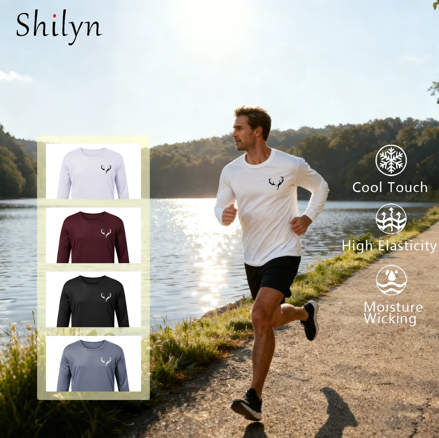 

4PC SHILYN Athletic Durable Fast Dry Moisture-Wicking Men's Short Sleeve Round Neck Workout and Jogging Sport T-Shirt