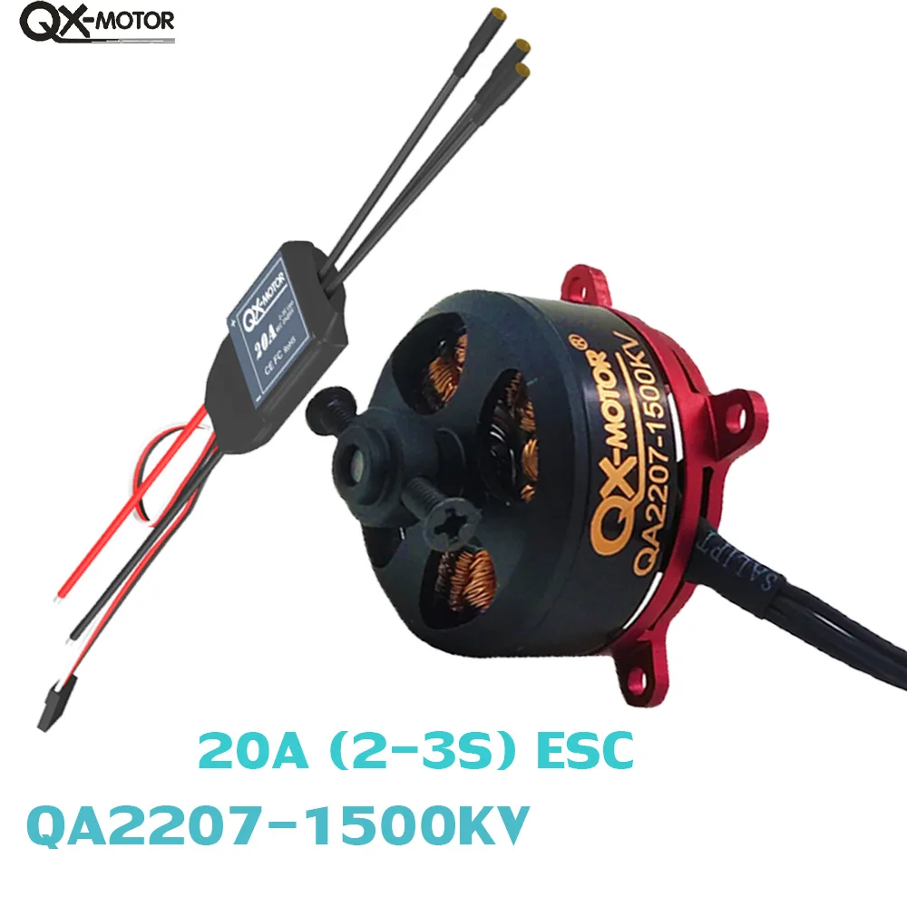 QX-MOTOR 1500KV QA2207 Brushless Motor With 20A ESC For rc drone Fixed-wing Aeroplane Airplane KT F3P