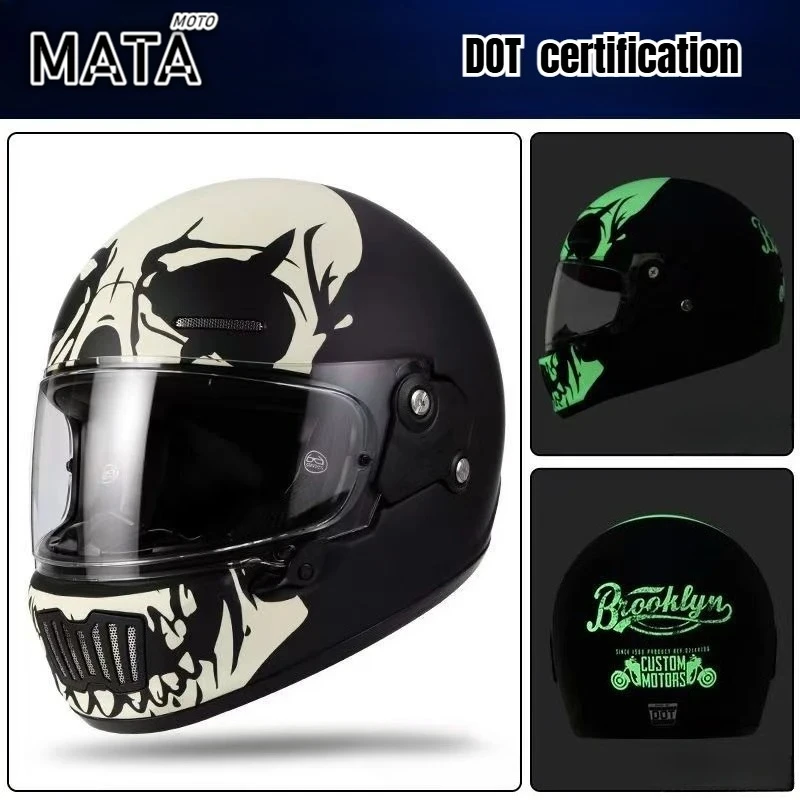 

Motorcycle Helmet Personalized Retro Knight Helmet Glass Fiber Retro Full Helmet All Seasons Universal Moto Cross Black