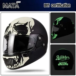 Motorcycle Helmet Personalized Retro Knight Helmet Glass Fiber Retro Full Helmet All Seasons Universal Moto Cross Black