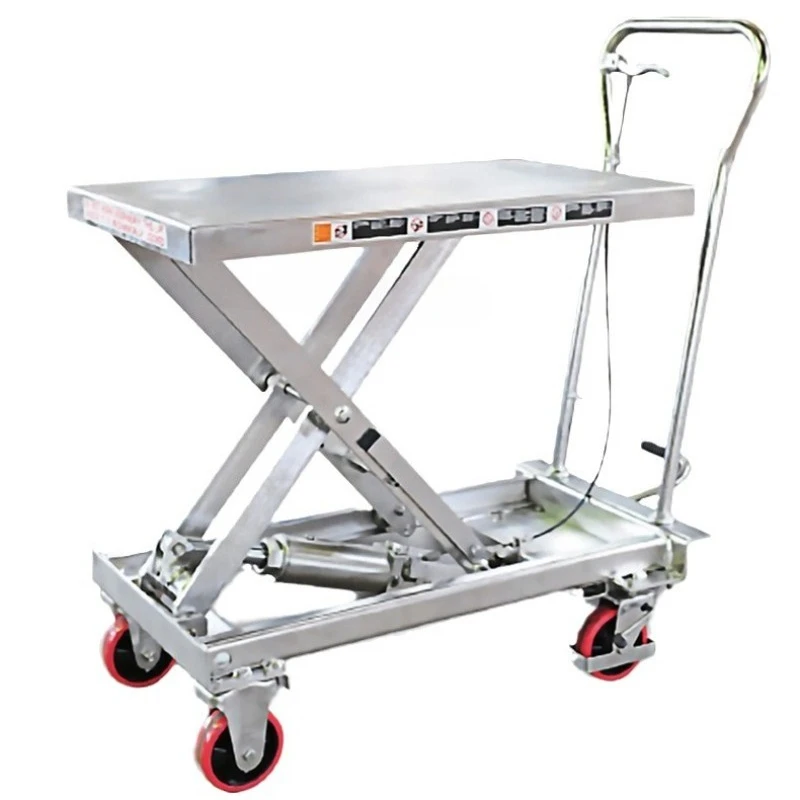 

All stainless steel manual platform car 500kg hydraulic lift 304sus stainless steel trolley lift car