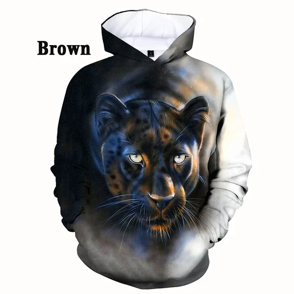 2023 Women/Men Fashion Panther 3D Print Hoodies Casual Sweatshirt Cool Long Sleeved Pullover