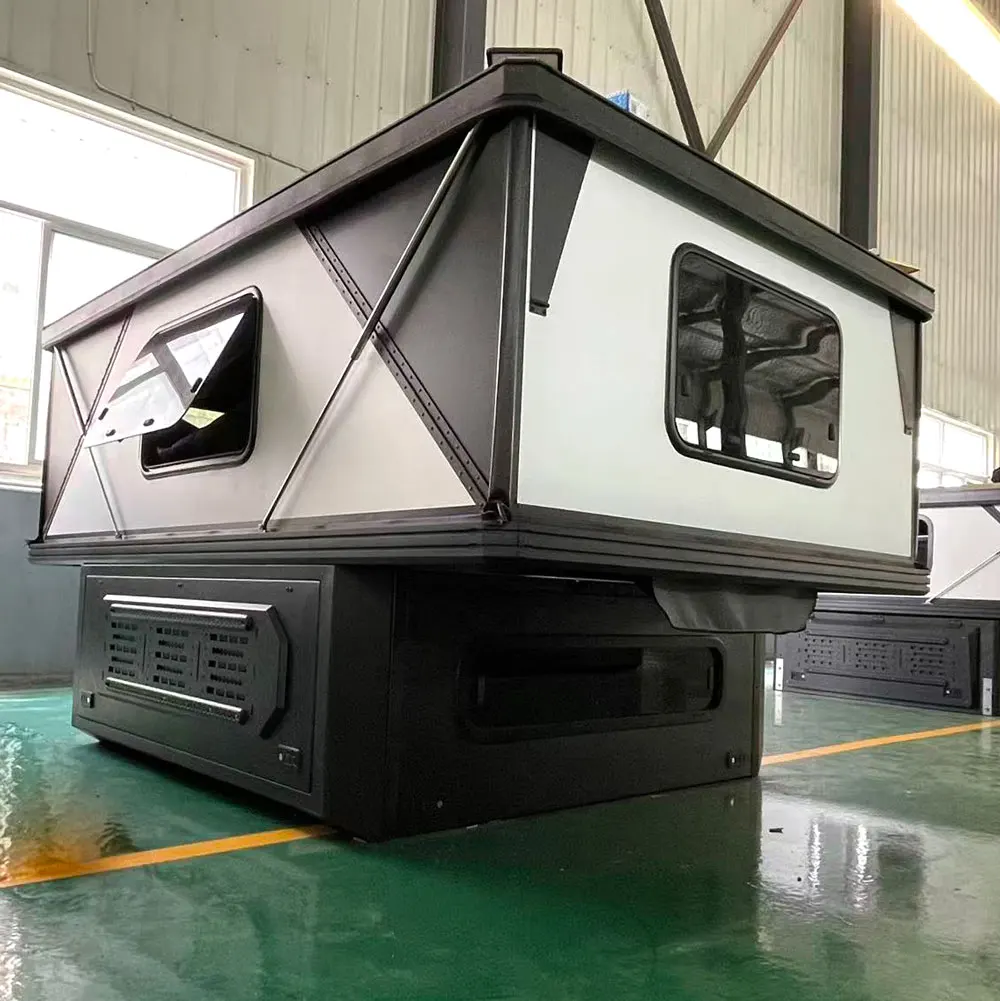 Foldable Truck Camper, for Ford F150 Pickup, Aluminum Overland Travel RV, 4x4 Off-Road Camping Shelter, Portable Cabin Box