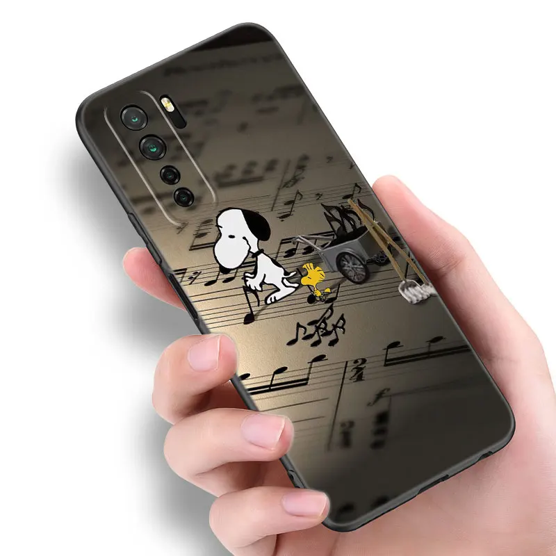 Cartoon-S-Snoopy-Doges Black Phone Case For Huawei Nova 11 12 Ultra 9 10 SE Pro 11E 11i 12i Y70 Plus Y60 Y61 Y71 Y72 Y90 Y91