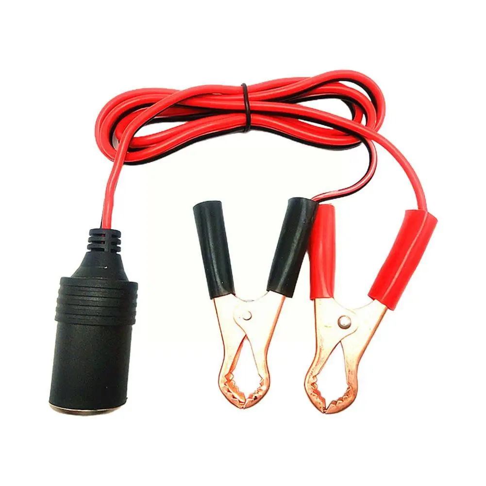 Alligator clip car cigarette lighter car loaded inverter connection battery socket cord car adapter line battery 12V50A pow A1T7